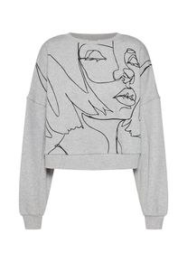 Review, Damen Sweatshirt 'SW OVER SWEAT', Graumeliert / Schwarz