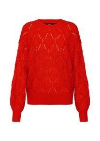 Véro Moda VERO MODA, Damen Pullover 'VMROSETTA LS O-NECK BLOUSE KI', Rot
