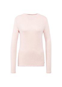 Tom Tailor, Damen T-Shirt Langarmshirt in Melange-Optik, Rosa / Puder