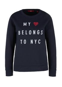 s.Oliver RED LABEL, Damen Sweatshirt, Kobaltblau / Feuerrot / Weiß