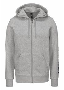 adidas Performance, Herren Kapuzensweatjacke 'ESSENTIALS LINEAR FULL-ZIP HOOD FLEECE', Hellgrau