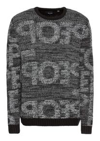 Only & Sons Only & Sons, Herren Pullover 'onsPAL 7 TEXT KNIT', Grau / Schwarz
