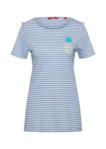 s.Oliver RED LABEL, Damen T-Shirt, Hellblau / Weiß