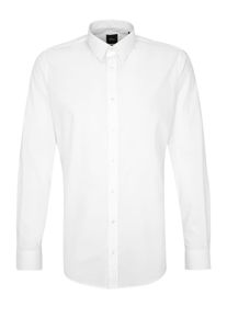 s.Oliver BLACK LABEL, Herren Modern Fit: Businesshemd aus Popeline, Weiß
