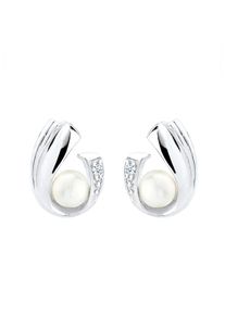 Diamore, Damen Ohrstecker '0309341713', Silber / Transparent / Perlweiß