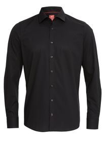 pure, Herren Langarm-Hemd City Red Slim Fit, Schwarz