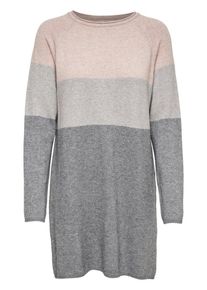 Only, Damen Strickkleid, Hellgrau / Graumeliert / Rosa