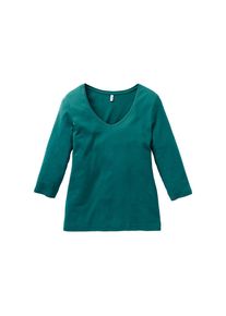 sheego Casual, Damen Shirt mit ¾-Ärmeln, Smaragd