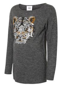 MAMALICIOUS, Damen Pullover, Gold / Graumeliert / Silber