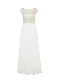 Mascara, Damen Abendkleid, Creme / Weiß