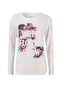 BASEFIELD, Damen Langarmshirt, Dunkelrot / Weiß