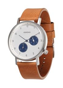 Komono, Herren Armbanduhr 'Walther', Hellbraun / Wei&szlig;