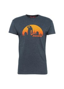 Derbe, Herren T-Shirt 'Feierabend Reloaded', Navy / Orange