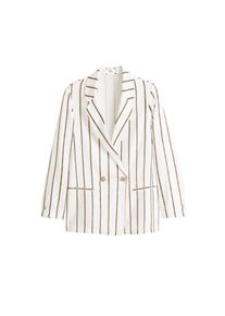 Mango, Damen Blazer 'Braid-n', Schwarz / Wei&szlig;