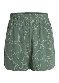 Pieces, Damen Print High Waist Shorts, Gr&uuml;n