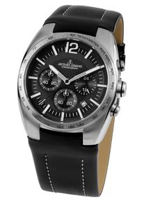 Jacques Lemans, Damen Chronograph 'Powerchrono', Schwarz / Silber
