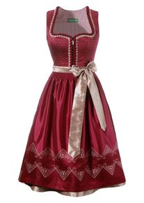 Country Line, Damen Dirndl midi in schimmernder Optik, Himbeer / Altrosa / Bordeaux