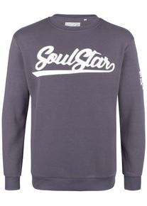 Soulstar, Herren Pullover, Dunkelgrau / Weiß