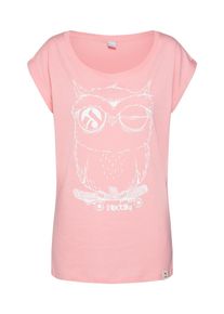 Iriedaily, Damen T-Shirt 'Skateowl 2', Rosa / Weiß