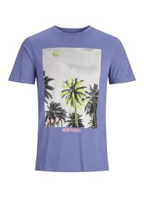 Jack & Jones JACK & JONES, Herren Print T-Shirt, Blau / Lila