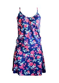 Beach Time, Damen Strandkleid, Nachtblau / Rosé