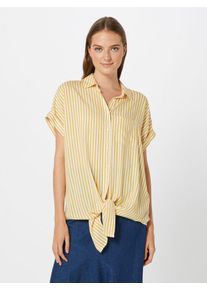 New Look, Damen Bluse, Gelb / Weiß