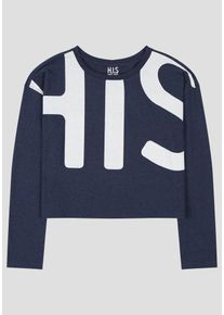 H.I.S. HIS JEANS, Damen Longsleeve, Blau / Weiß