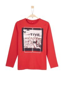s.Oliver Junior, Longsleeve mit Relief-Print, Rot / Schwarz