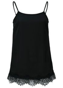 Heine, Damen Samttop mit verstellbaren Spaghettiträgern, Schwarz