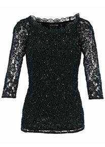 Heine, Damen Carshirt, Schwarz / Silber