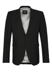 s.Oliver BLACK LABEL, Herren Cesano Slim: Klassisches Anzugsakko, Schwarz
