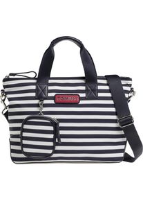 Tommy Hilfiger, Damen Handtasche 'Varsity', Kobaltblau / Weiß