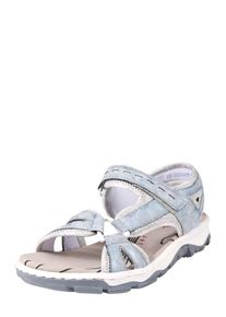 Rieker, Damen Sandalen, Hellblau / Grau / Silbergrau