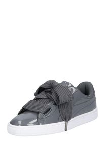 Puma, Damen Sneaker 'Basket Heart Patent', Silbergrau / Wei&szlig;
