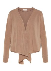 Noisy may, Damen Drapierter Strick-Cardigan, Beige