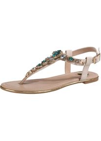 Buffalo, Damen Sandale, Beige / Gold / Gr&uuml;n