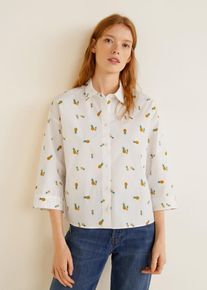 Mango, Damen Hemd 'Malibu-H', Mischfarben / Wei&szlig;