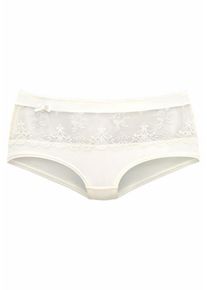 Nuance, Damen Panty mit leicht transparentem Einsatz, Perlwei&szlig;