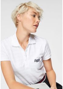 Superdry, Damen Poloshirt 'Cotton Polo Top', Weiß