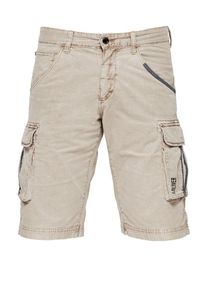s.Oliver RED LABEL, Herren Cargo-Bermuda, Hellbraun / Wei&szlig;