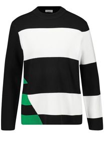 Gerry Weber, Damen Pullover, Gr&uuml;n / Schwarz / Wei&szlig;