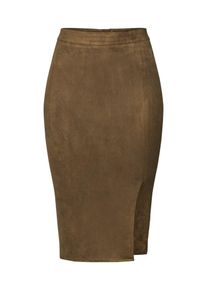 Missguided, Damen Rock 'FAUX SUEDE SPLIT', Khaki