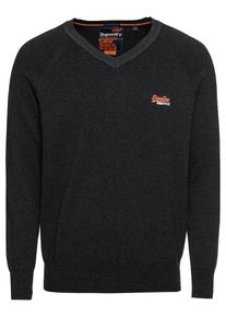 Superdry, Herren Pullover 'ORANGE LABEL COTTON VEE', Anthrazit