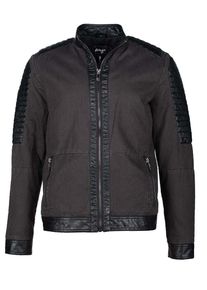 Maze, Herren Jacke 'Barasso PU', Dunkelgrau / Schwarz