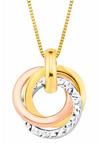 Amor, Damen Kette mit Anhänger 'Kreise', Gold / Rosegold / Silber