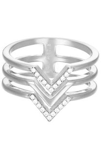 Esprit, Damen Ring mit Zirkonia, Silber / Weiß