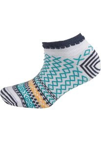 Birkenstock, Damen Sneakersocken, T&uuml;rkis / Safran / Dunkelgrau / Wei&szlig;