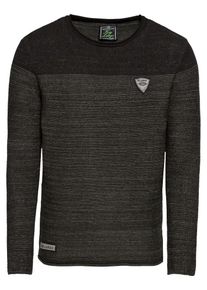 Key Largo, Herren Pullover 'MST UNIVERSE round', Oliv / Schwarz