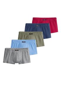 H.I.S. H.I.S, Herren Boxershort, Marine / Hellblau / Graumeliert / Oliv / Dunkelrot