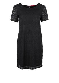 s.Oliver RED LABEL, Damen Kleid mit Metallic-Ausbrennermuster, Schwarz